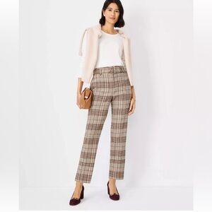 NWT ANN TAYLOR Plaid Belted Pants